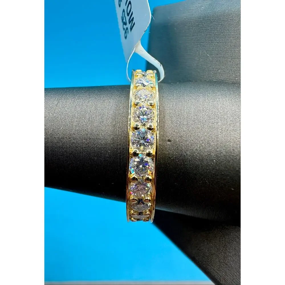NWT Stunning Men's 3CTW Moissanite Eternity Band - Size 8.25